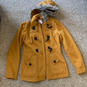Xhiliration Mustard Coat Size Small
